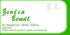 zsofia bendl business card
